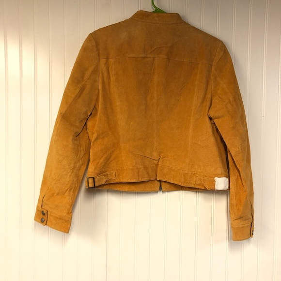Michael Michelle USA Women's Tan Mustard Leather Suede Jacket Large - Picture 5 of 6